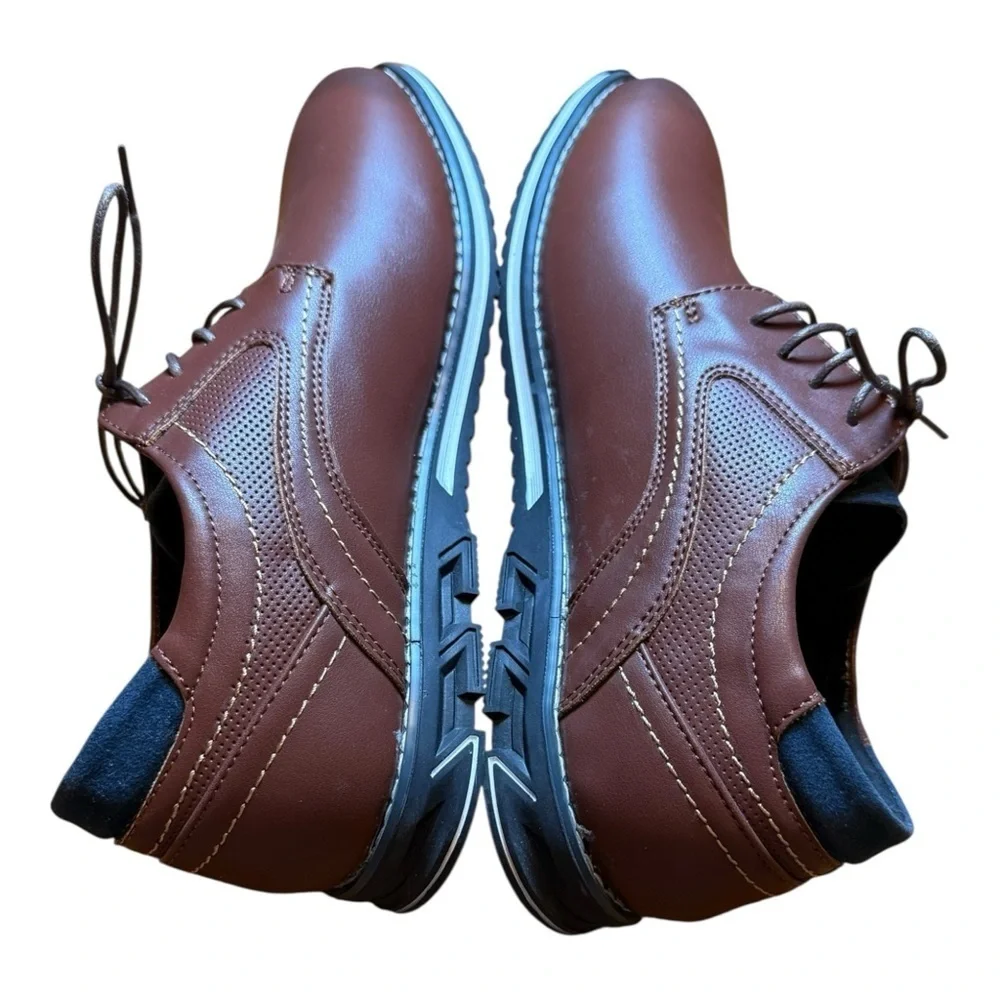 Gatsby Men's Leather Lisse Oxford Lace-Up Orthopedic Shoes Brown Size 10AA New